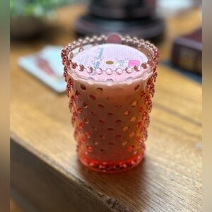 NWT White Barn Watermelon Lemonade pink hobnail glass candle